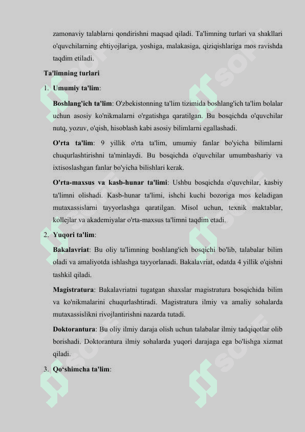 O'zbekiston Respublikasida ''Ta'lim to'g'risi ''dagi Qonunning mohiyati 7