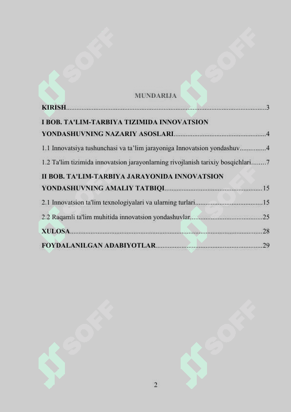 TA’LIM -TARBIYA TIZIMIGA INNOVATSIYON YONDOSHUV VA UNING MAZMUN-MOHIYATI 2