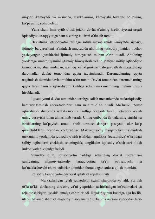 IQTISODIYOTNI BOSHQARISH VA TARTIBGA SOLISHDA DAVLATNING ROLI 8