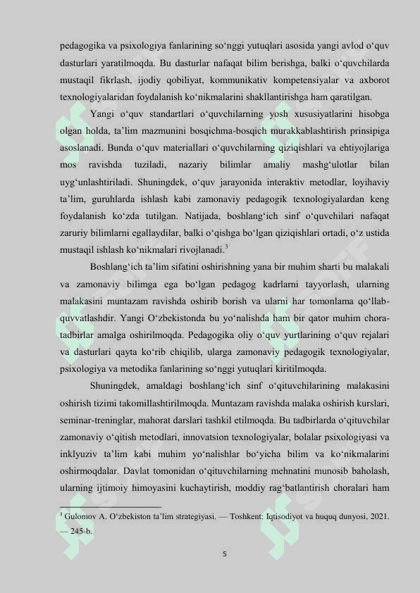 YANGI OʻZBEKISTONNING BOSHLANGʻICH TA'LIM BORASIDAGI  RIVOJLANGAN DAVLATLAR BILAN HAMKORLIKLARI 5