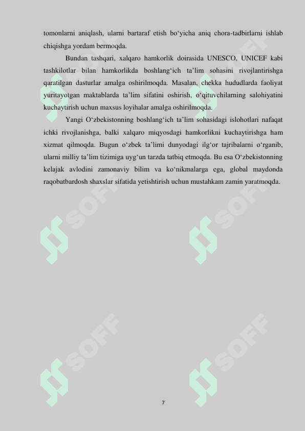 YANGI OʻZBEKISTONNING BOSHLANGʻICH TA'LIM BORASIDAGI  RIVOJLANGAN DAVLATLAR BILAN HAMKORLIKLARI 7