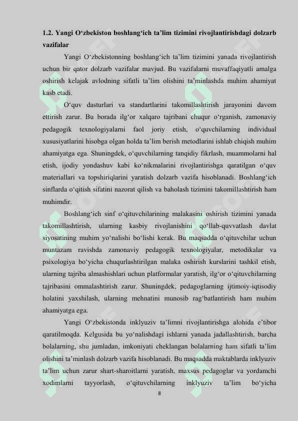 YANGI OʻZBEKISTONNING BOSHLANGʻICH TA'LIM BORASIDAGI  RIVOJLANGAN DAVLATLAR BILAN HAMKORLIKLARI 8