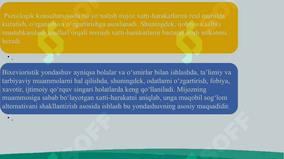 Psixologik konsultatsiyada bixevioristik yondashuv slayd 4