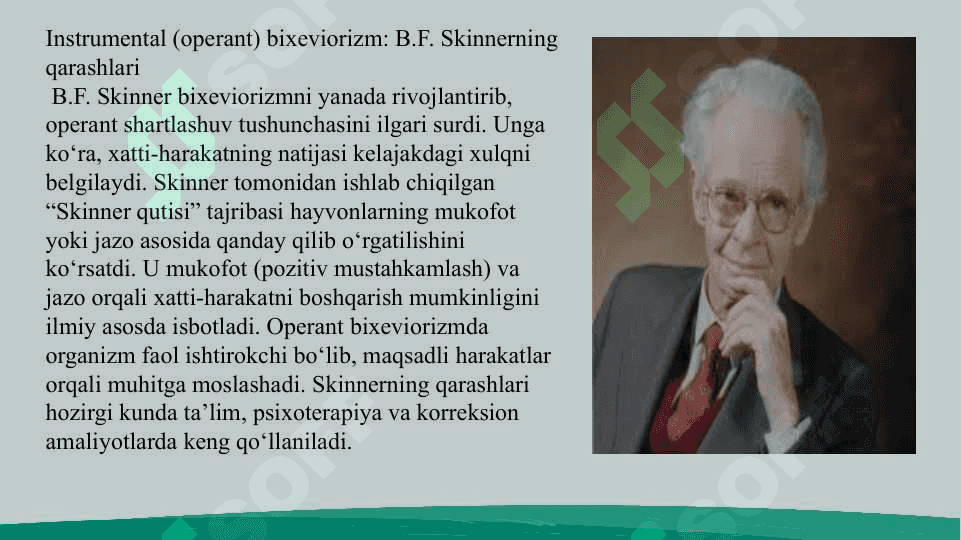 Psixologik konsultatsiyada bixevioristik yondashuv slayd 7