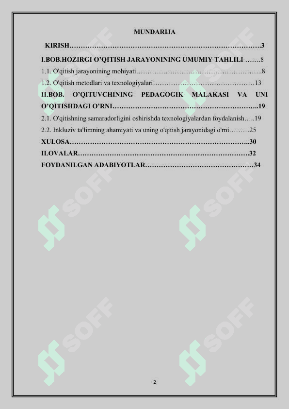 O’QITUVCHINING PEDAGOGIK MALAKASI VA UNI O’QITISHDAGI O’RNI 2