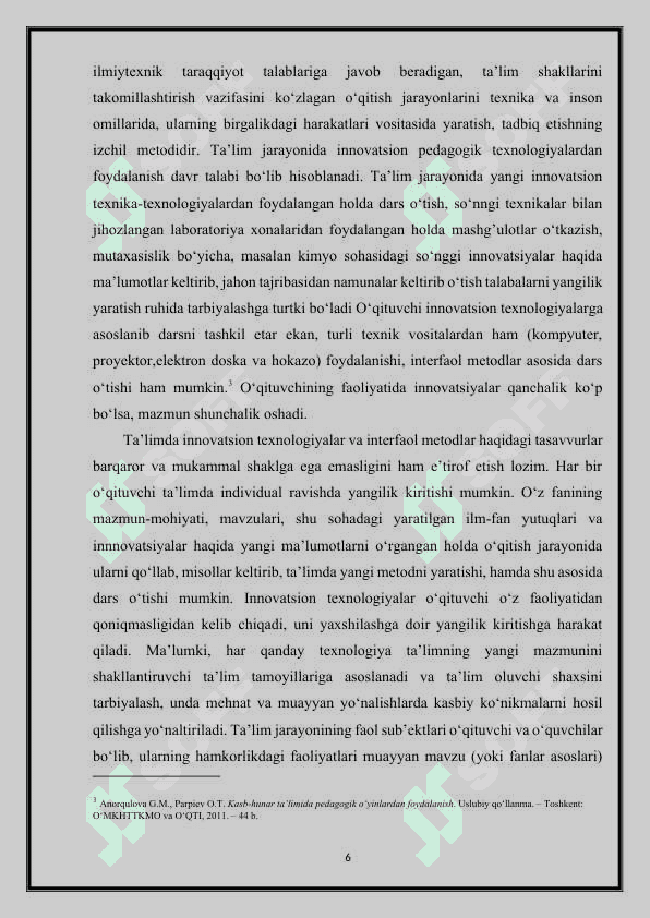 Ta’lim jarayonida ilmiy-texnik taraqqiyotning roli 6