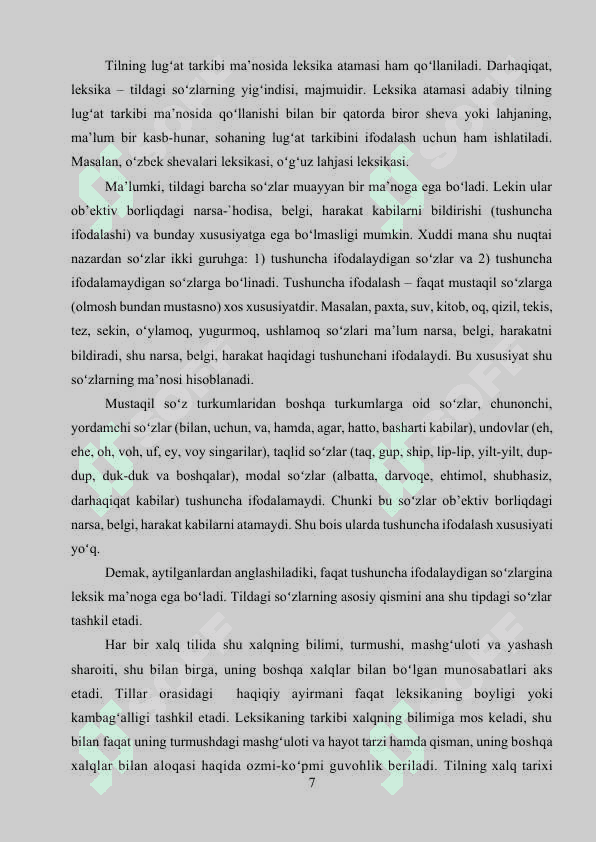 SAVOD O‘RGATISH DARSLARIDA LUG‘AT USTIDA ISHLASH 7