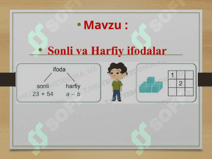 Sonli va harfiy ifodalar 2