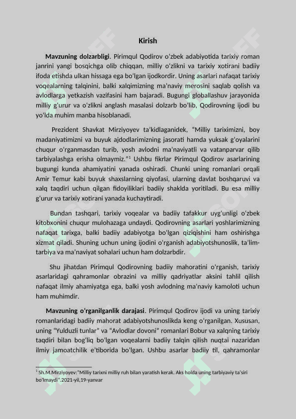 Pirimqul Qodirov mahoratli romannavis 3