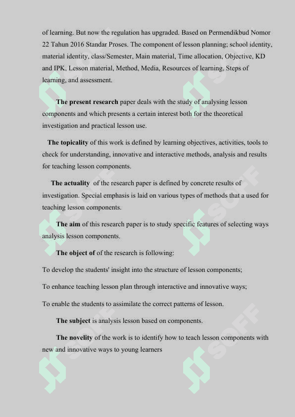 Analysis of lesson components 4