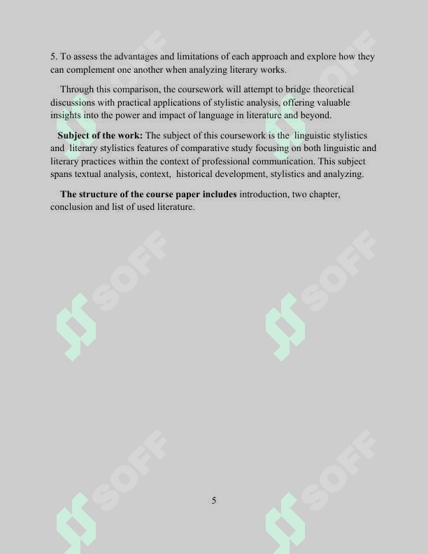 LINGUISTIC STYLISTICS AND LITERARY STYLISTICS: A COMPARATIVA STUDY 5