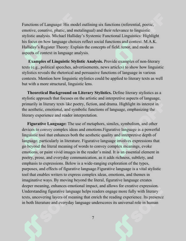 LINGUISTIC STYLISTICS AND LITERARY STYLISTICS: A COMPARATIVA STUDY 7