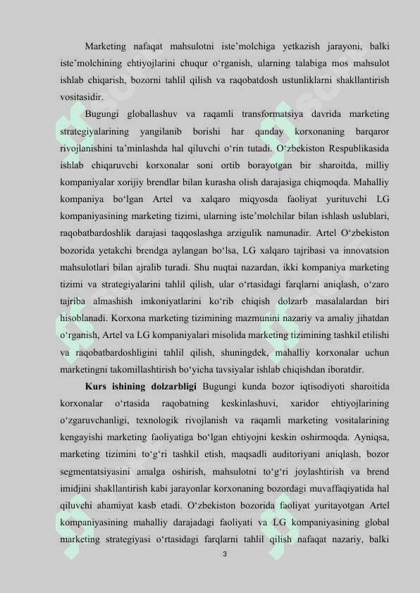 Korxonada marketing tizimo va ularning raqobatdoshligi artel va Lg misolida kurs ishi.docx 3