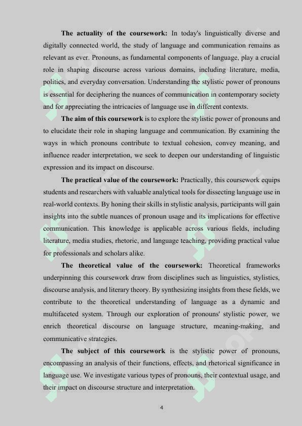 THE STYLISTIC POWER OF THE PRONOUN 4