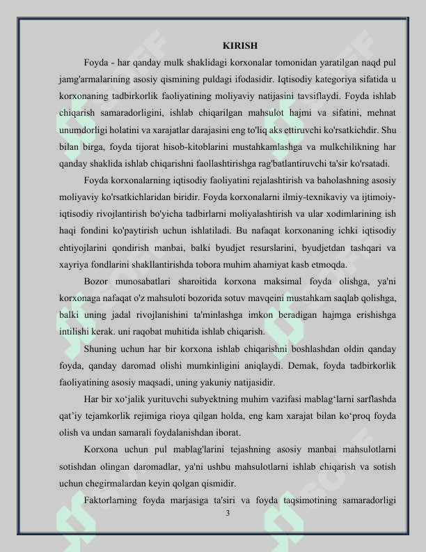 KORXONA FOYDASINI SHAKLLANTIRISH VA UNDAN SAMARALI FOYDALANISH YO’LLARI 3