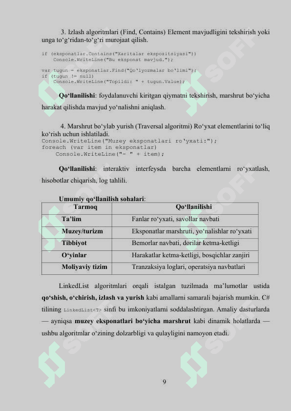 ZANJIRLI MA’LUMOTLAR TUZILMASI 8