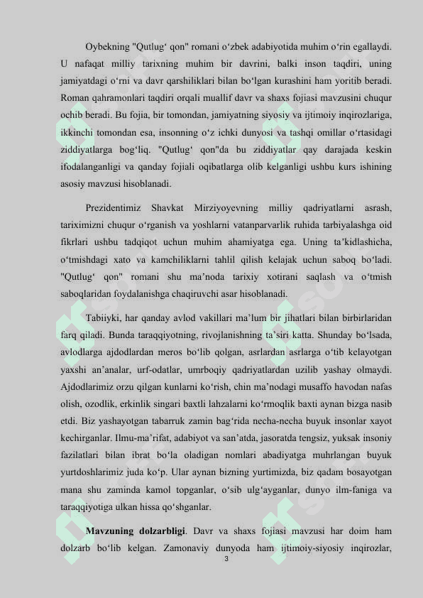 Qutlugʻqon" romanida davr va shaxs fojiasi 3