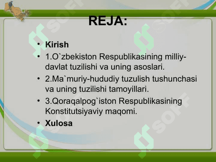 DAVLAT TUZILISHI VA  MA`MURIY HUDUD 2