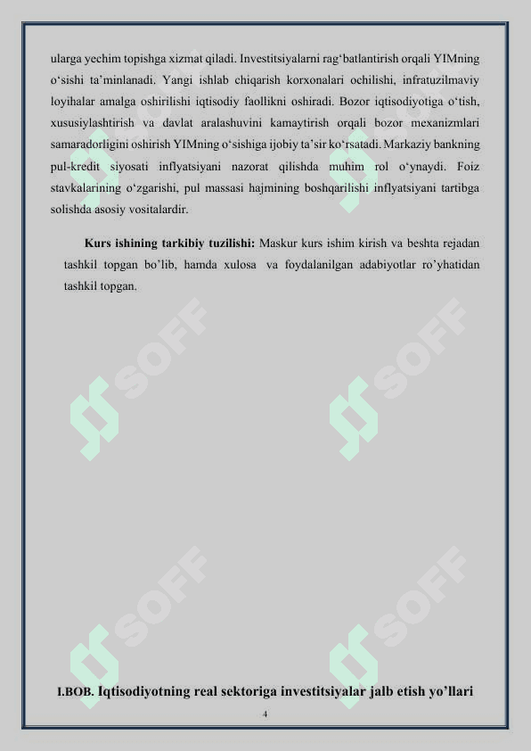 Iqtisodiyotning real sektoriga investitsiyalar jalb etish yo’llari 4