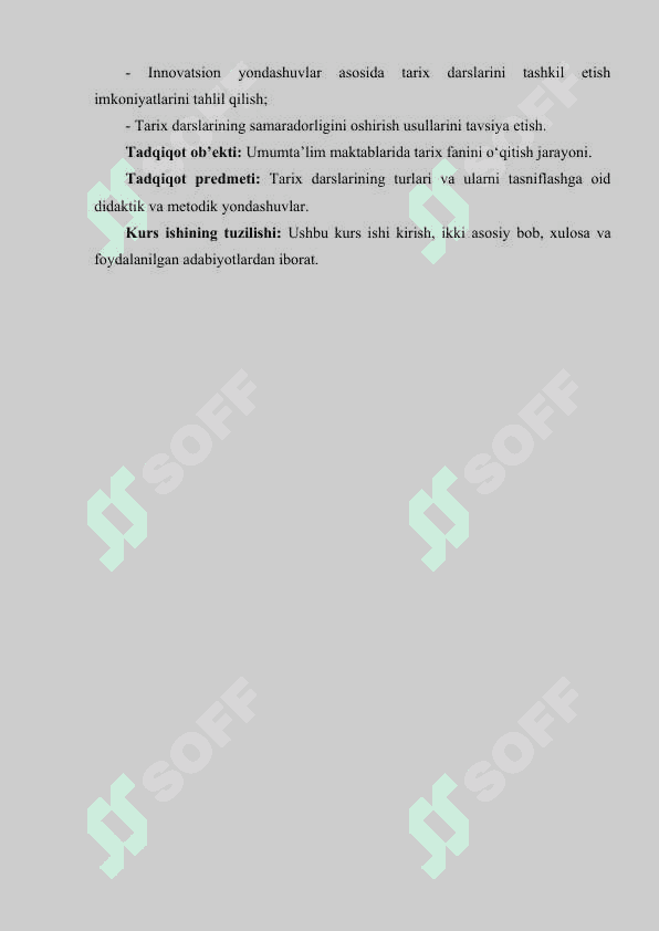 Tarix darslarining turlari va ularni tasniflash 4