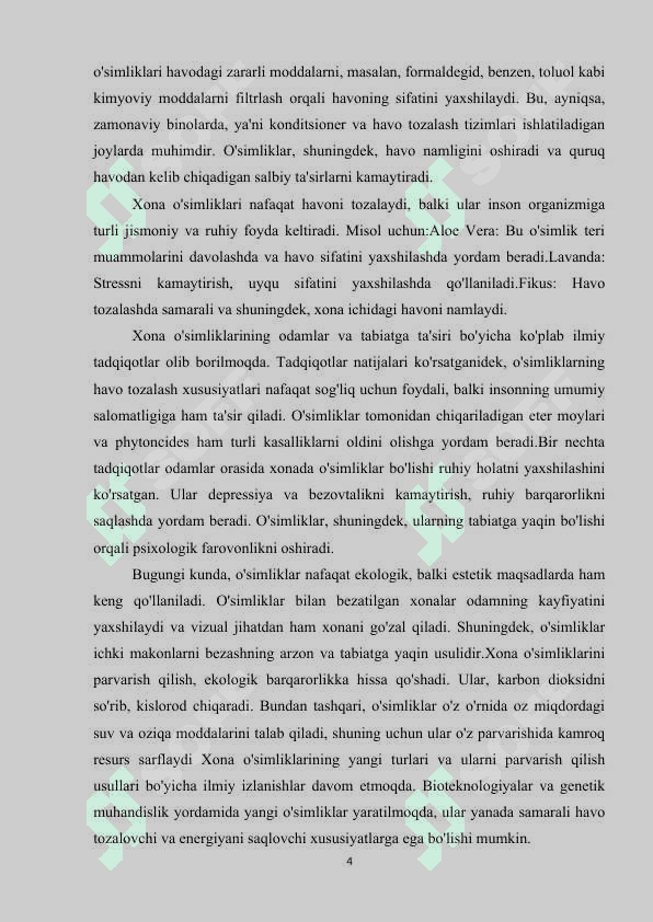 XONA O’SIMLIKLARI VA ULARNING KELIB CHIQISHI 4