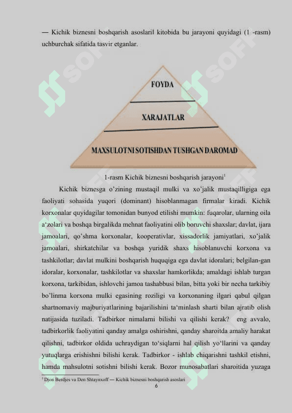 O’zbekiston Respublikasida kichik biznesni rivojlantirishning asosiy yo’nalishlari 6