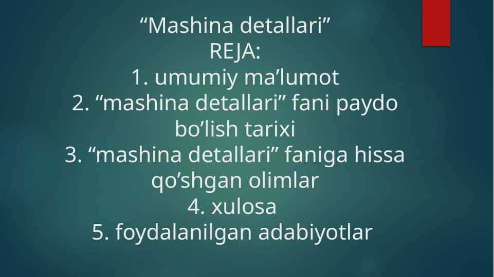 Mashina detallari