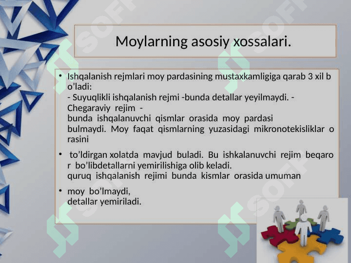 Moylarning asosiy xossalari 4