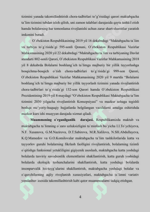 Maktabgacha taʼlim mazmun-mohiyati va taʼlim tizimida tutgan oʻrni 4