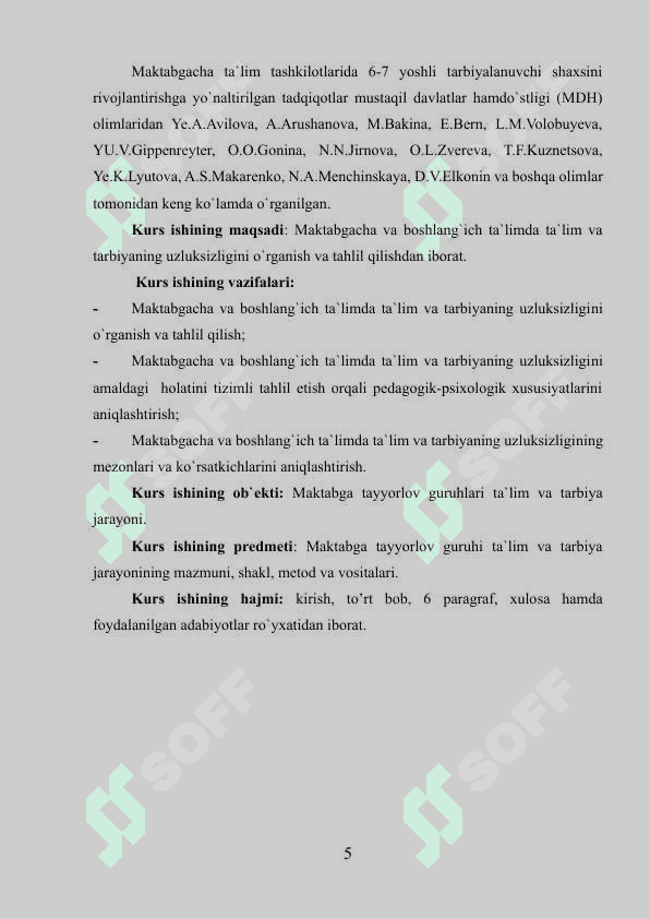 Maktabgacha taʼlim mazmun-mohiyati va taʼlim tizimida tutgan oʻrni 5