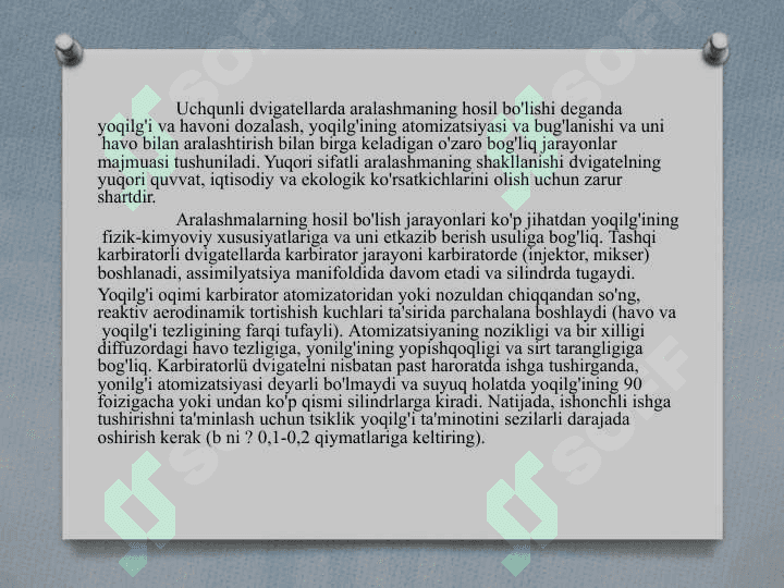 Dizel dvigatellarda aralashtirish turlari 2