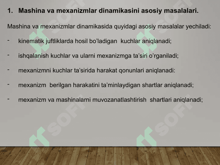 Mashina va mexanizmlar dinamikasi 2
