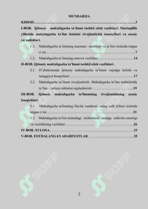 IJTIMOIY MAKTABGACHA TAʼLIMNI TASHKIL ETISH VAZIFALARI 2