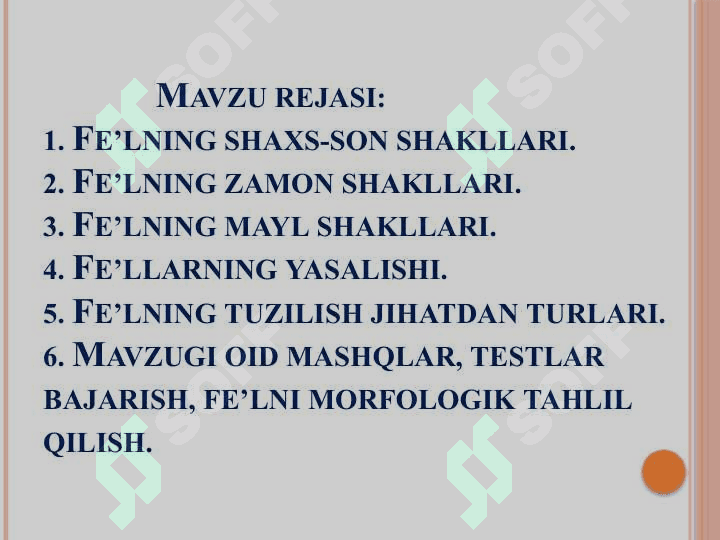 Fe’lning munosabat shakllari 2