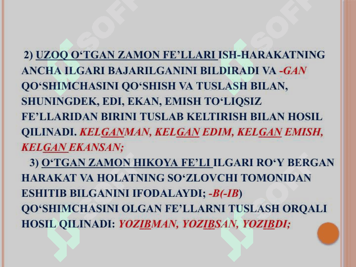 Fe’lning munosabat shakllari 8