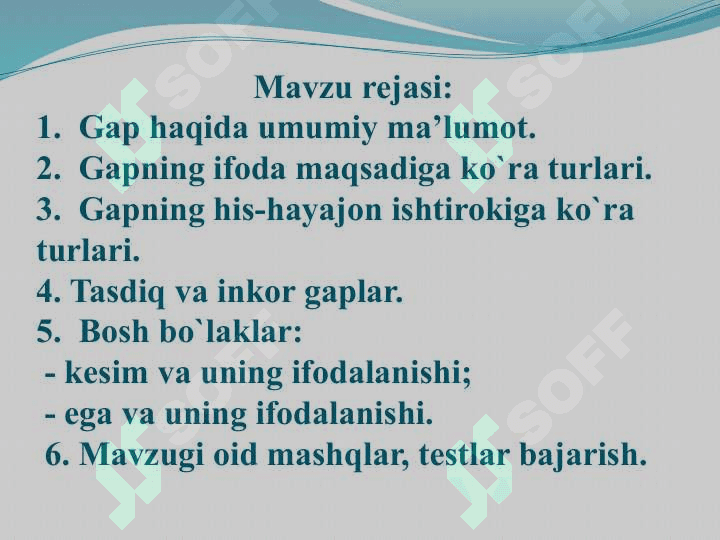 Gap mavzusi yuzasidan amaliy mashg`ulot 2