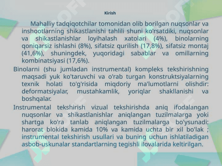 Foydalanilayotga temir beton  holatini texnik baxolash 2