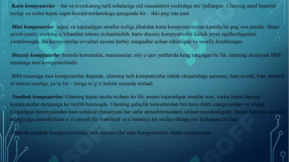 kompyuter va ular arxitekturasining xususiyatlari 4