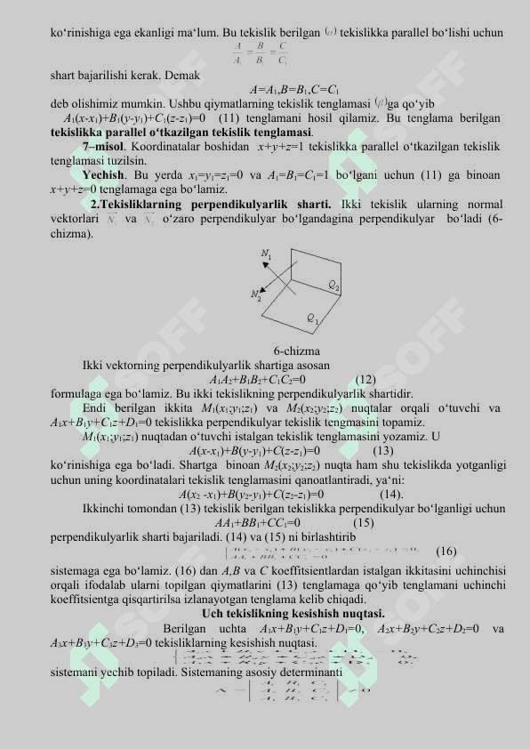 Fazoda tekislik tenglamalari 7