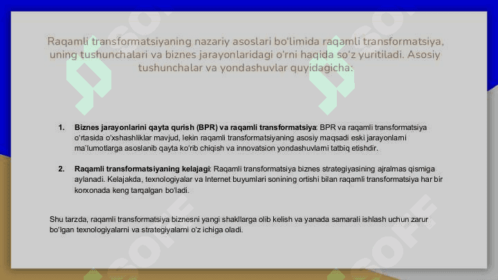 RAQAMLI TRANSFORMATSIYA VA BIZNES MODELLARINING RIVOJLANISHI 8