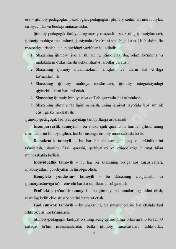 IJTIMOIY-PEDAGOGIK FAOLIYAT METODIKASI VA TEXNOLOGIYASI 6