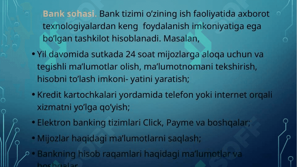 TELEKOMMUNIKATSIYA VA AXBOROT TIZIMLARINING ZAMONAVIY IQTISODIYOTDAGI O’RNI. 1