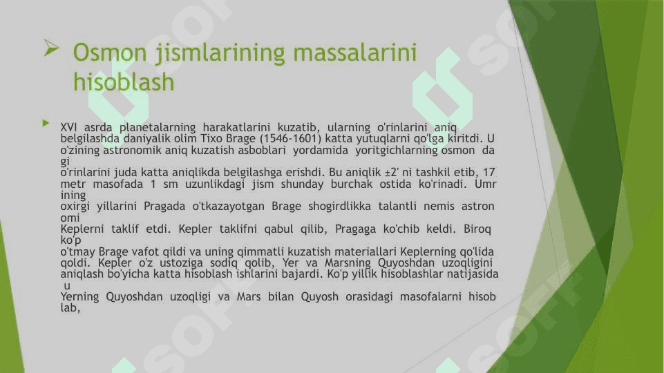 Osmon jismlarining massalarini hisoblash 2