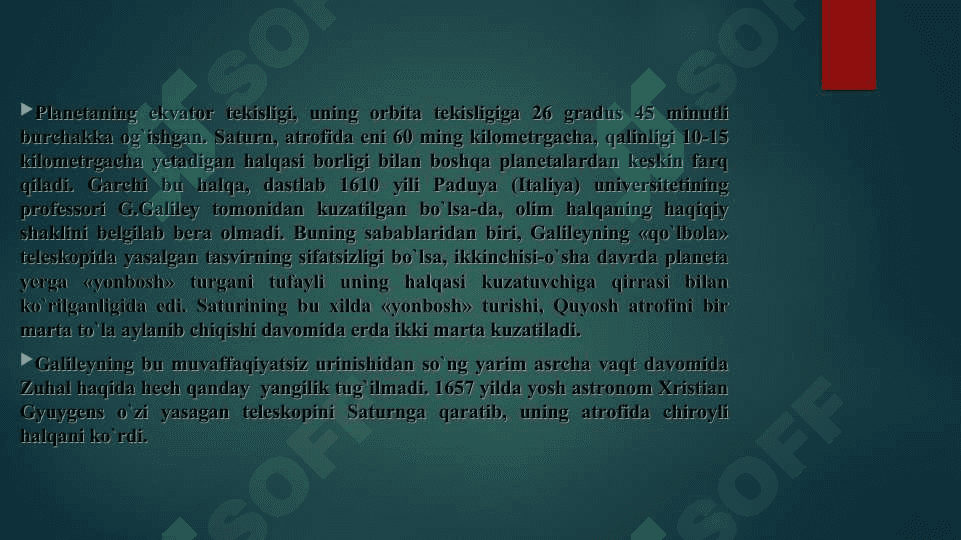 Saturn sayyorasi haqida 4
