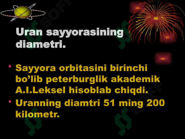 Uran sayyorasining kashf etilish tarixi. 3