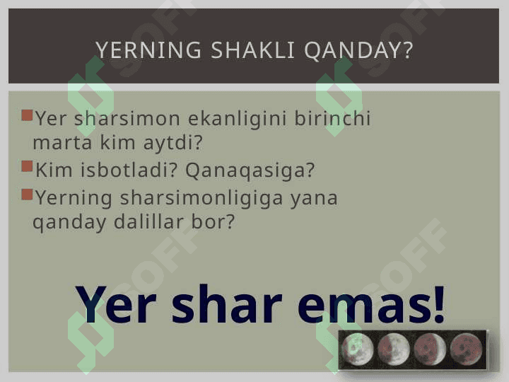 Yerning shakli va o'lchamlari (2) haqida 2