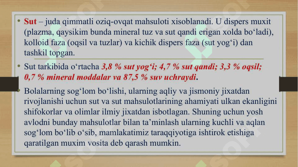 Sut mahsulotlari ishlab chiqarish korxonalari 2