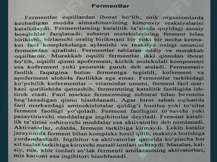 Ferment faolligi 6