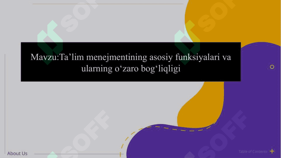 Ta’lim menejmentining asosiy funksiyalari va ularning o‘zaro bog‘liqligi slayd 2