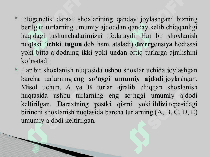 Molekulyar filogenetika. Zamonaviy bioinformatsion dasturlar (ClustalW2, T,Coffee va boshqalar 8